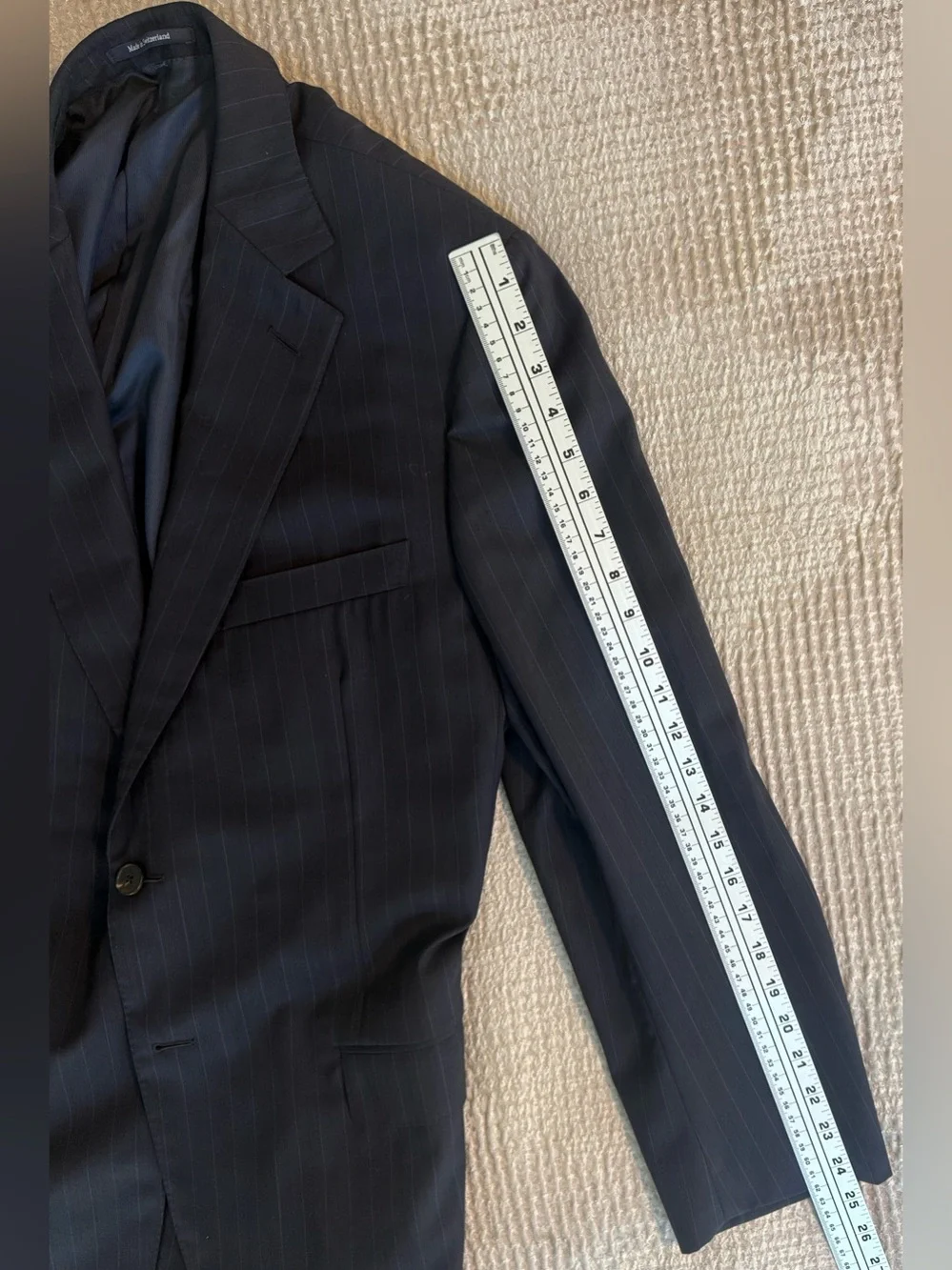 Ermenegildo Zegna for MR.SID 54R Navy Pinstripe Wool Suit Jacket Swiss 🇨🇭